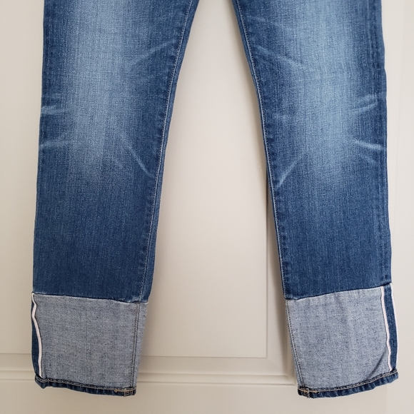 AG the Isabelle high waist cuff crop straight leg jeans in 15y finite size 24 - Picture 4 of 16